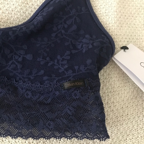 🔥NWT Unpadded Calvin Klein Navy Blue Bralette - Picture 3 of 6